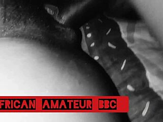 Ebony couple fucks big black cock passionately!