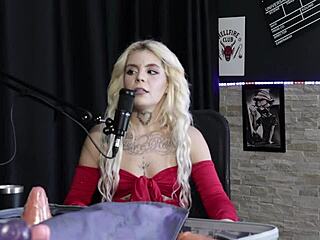 Beautiful Brazilian Blonde Kyra Sex Explains Anal Sex And Demonstrates Blowjob With Moans During Assfucking In Sheer Red Outfit