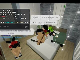 in roblox brookhaven a random orgy breaks out with crossdressing and lesbian action