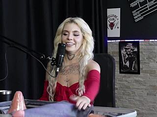 Beautiful Brazilian Blonde Kyra Sex Explains Anal Sex And Demonstrates Blowjob With Moans During Assfucking In Sheer Red Outfit