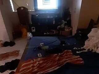 Absolutely stunning old guy with big cock in cage for anal 😍