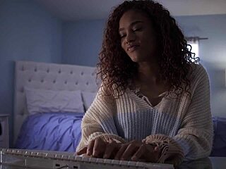 Scarlit Scandal and Aiden Ashley explore lesbian tribbing and fingering.