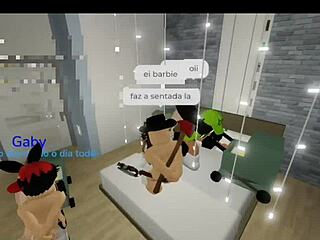 in roblox brookhaven a random orgy breaks out with crossdressing and lesbian action