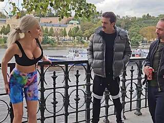 busty milf laura crystal takes hardcore anal dp and swallows cum