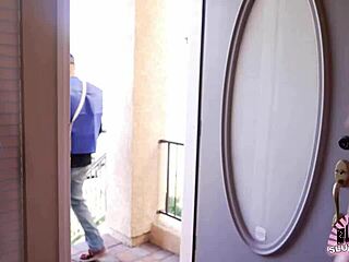 Mailman says, 'Here's your big package, pornstar.'