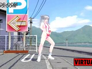 mmd futanari dances while masturbating to dj riko's mix