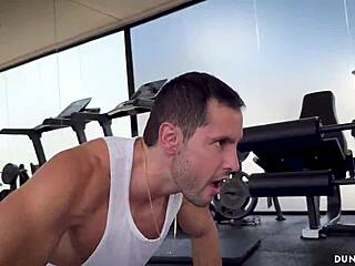 i didn't know she was a squirter, good thing the gym was empty