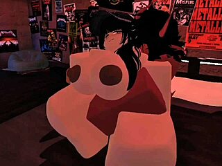 Demon fucks big-ass white girl without condom in roblox condo.