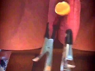 big pink pussy lips dangled and stretched down with weights in close up