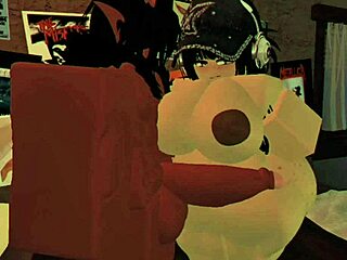 Demon fucks big-ass white girl without condom in roblox condo.