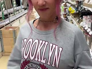 Busty Babe Flashes Her Tits All Over The Home Store 😍