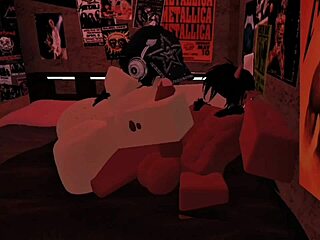 Demon fucks big-ass white girl without condom in roblox condo.