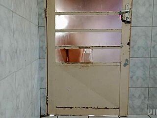 I feel fascinated dancing behind the door with crossdressing moves