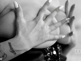 The British mistress in latex and heels relaxes in her bedroom with a solo tease.