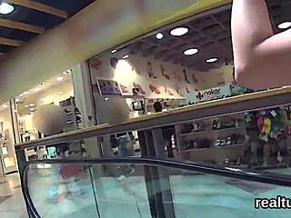 Charming Czech cutie, you get seduced in the mall, striptease and fuck hardcore in POV with adorable sucking.