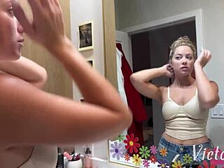 Hot blonde River Lynn, you're home to lick and fuck this big cock surprise from Victor Ray.