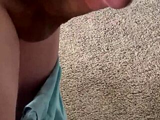 he experiences a thrilling hands-free cumshot reaching intense orgasm