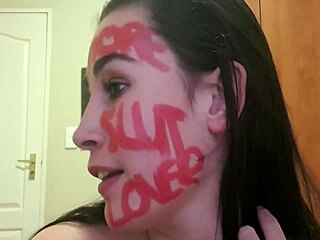 I'm punishing myself with pissing, slapping, and gagging while dirty talking