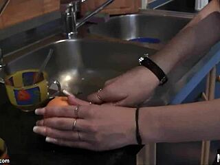 Blonde and brunette friends enjoy some casual fun together