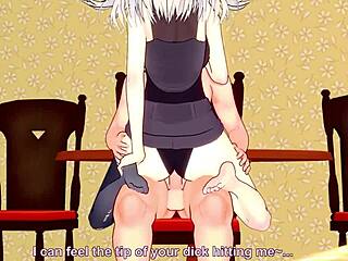 Big Cock Blowjob and Cowgirl Riding with Cumshot on Slut's Big Tits