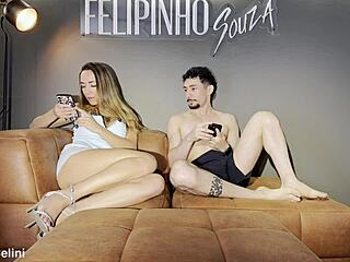 hey, i couldn't hold back and came hard with my cousin before aunt arrives, that brazilian blonde teen with big tits squirts wet