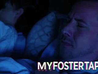 New foster stepmom Becky Bandini eagerly welcomes foster stepdaughter Judy Jolie home! But on her first night, Judy sneaks with foster stepbrother in bedroom for curvy cowgirl ride.