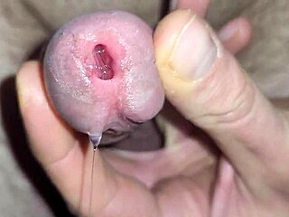 SHIMMERING Precum Leads to ROPES of Cum in Close-Up