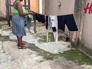 African amateur ebony girlfriend bends over for big cock tenant in homemade doggystyle creampie. Horny milf rides missionary with screams.