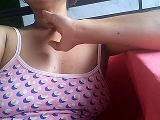 Hey, check out my slut stepmother having wild orgasms in her juicy pussy right in the yard of her house