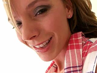 Sexy skinny petite Pristine Edge deepthroats huge cock, face fuck POV and swallows cum 😍