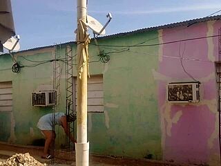 my neighbor can't resist staring at my big ass in this short dress, it's turning me on so much