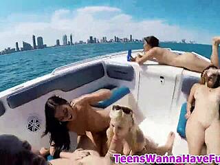 Feeling So Thrilled As Party Teens 18+ Suck And Blow Massive Monster Cocks Outdoors.