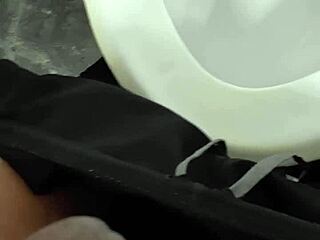 Masturbated in Restroom with Close-Up Cum on Shaved Cock!