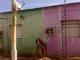 my neighbor can't resist staring at my big ass in this short dress, it's turning me on so much