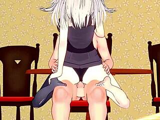 Big Cock Blowjob and Cowgirl Riding with Cumshot on Slut's Big Tits