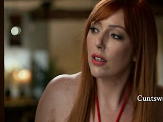 Dildo Delivery Accident Leads to Hot Lesbian Apology with Milf Redhead Scissoring and Pussy Licking in Garage