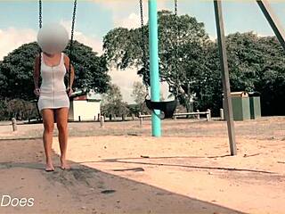 Wife Swings on Swing Without Panties?