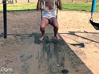 Wife Swings on Swing Without Panties?