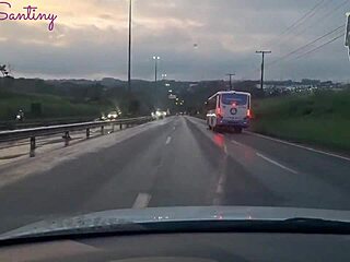 why almost get caught by cop husband while taking gigantic cock in car