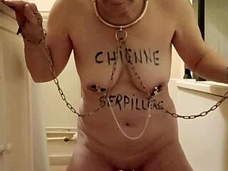 Oh man, check this French milf's solo bondage session with pissing and humiliation 😈