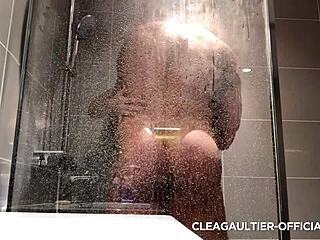 a relaxing shower scene with clea gaultier