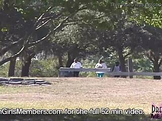 See Her Cum Dripping Out She's So Turned On Using Vibrator Outdoors!