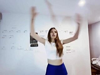 colombian babe with big ass in gym gets orgasm from lesbian masturbation and high definition fetish play with trainer.