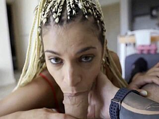 my stepsister asked for two eggs so i gave her mine while riding in miniskirt and spanking her petite ass