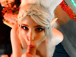 What if Zelda gets that Christmas gift of sloppy oral creampie and deep ass fucking in costume?