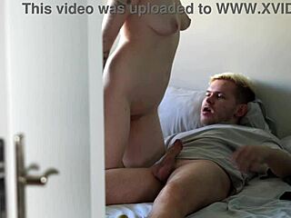 I captured this hot couple fucking in Airbnb, she's a cute redhead teen moaning in cowgirl 😍