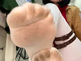 the narrative explores tsunderebean mikasa engaging in a domination scenario.