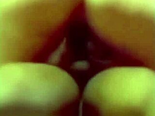 Hottie rubbing swollen pussy while riding big dick in homemade interracial orgasm with rough fucking and squirting!