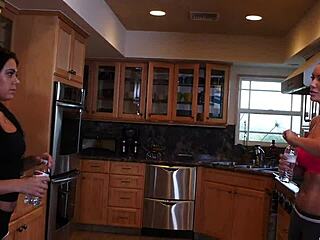 In a steamy interracial lesbian scene, the blonde beauty and black-haired brunette babe kiss, lick, and finger each other's shaved pussies to orgasm.