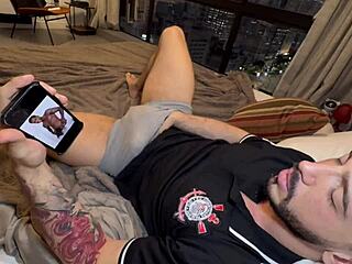 why not catch my stepbrother jerking to my boyfriend's pic and suggest we all fuck together then double penetrate him?